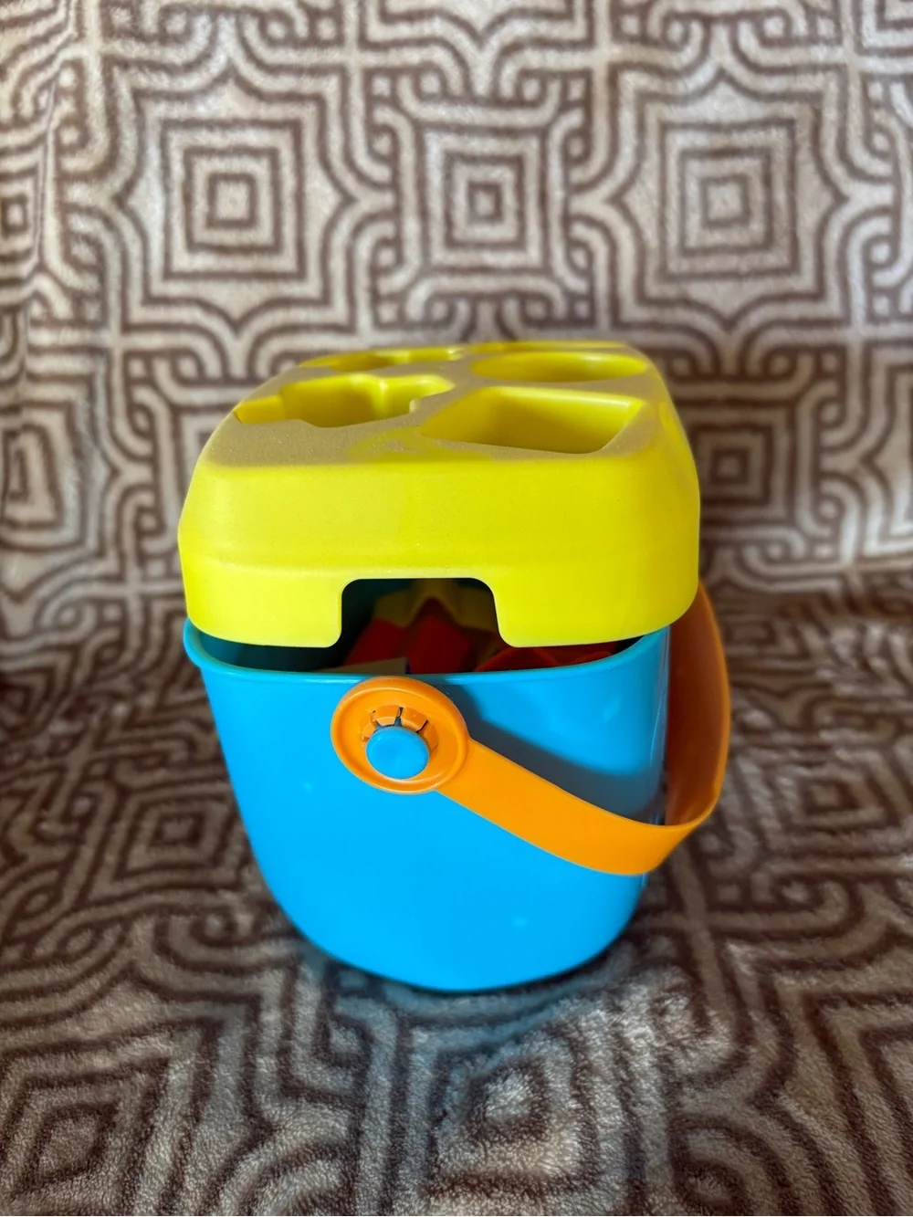 Fisher Price Baby’s First Blocks Shape Sorter Bucket 10 Blocks Toddler Toy